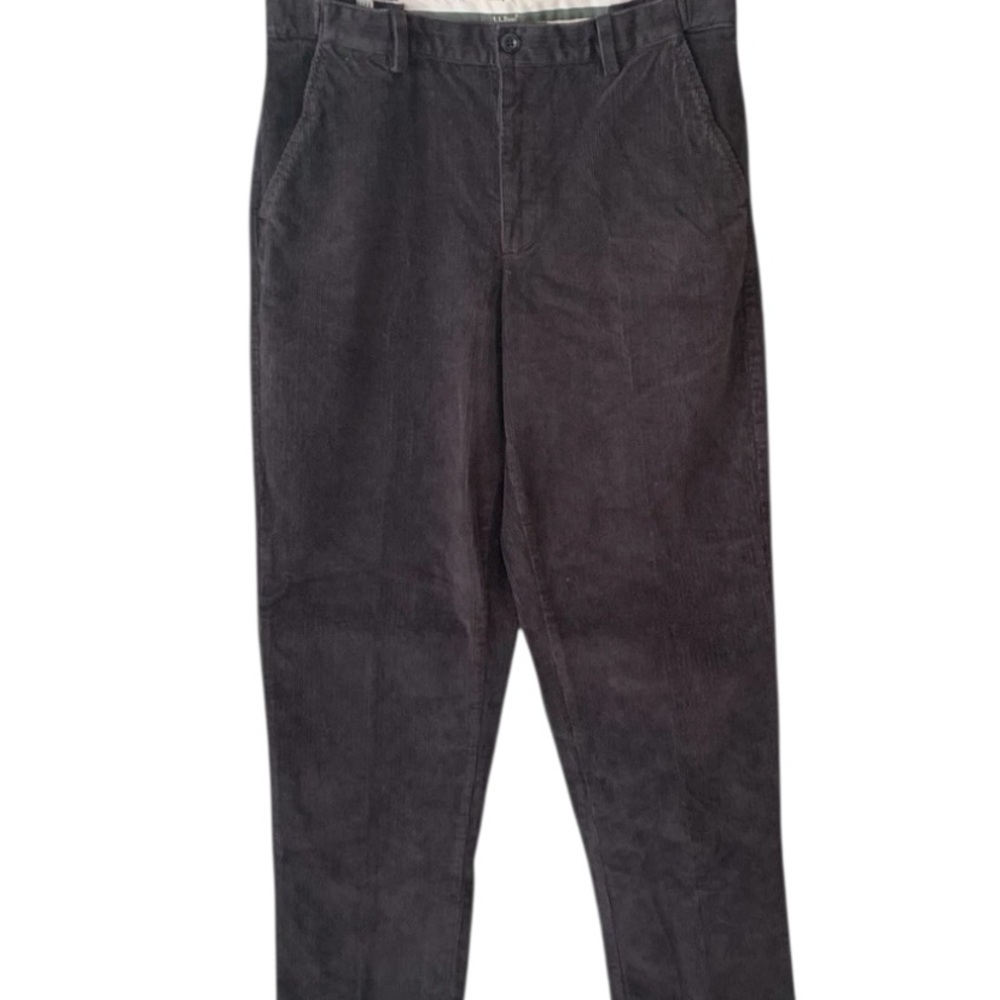 LL Bean Corduroy Pants Men’s Brown 35x34 Waistband Elastic Panels Comfort Waist